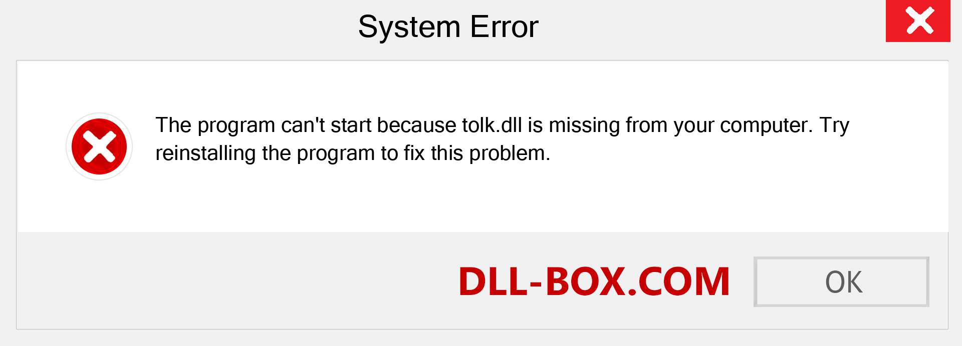  tolk.dll file is missing?. Download for Windows 7, 8, 10 - Fix  tolk dll Missing Error on Windows, photos, images